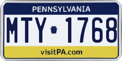 PA license plate MTY1768