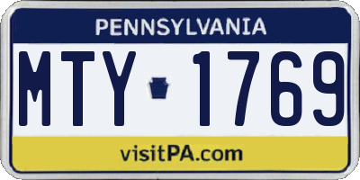 PA license plate MTY1769