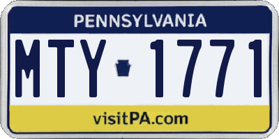 PA license plate MTY1771