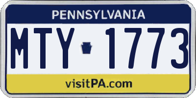 PA license plate MTY1773