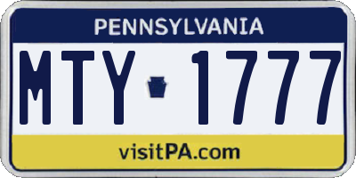 PA license plate MTY1777