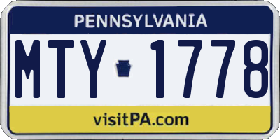 PA license plate MTY1778