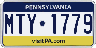 PA license plate MTY1779