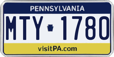 PA license plate MTY1780