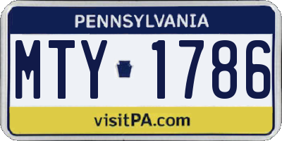 PA license plate MTY1786