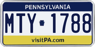 PA license plate MTY1788