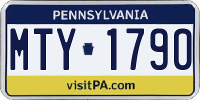 PA license plate MTY1790