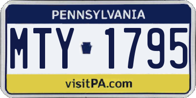 PA license plate MTY1795