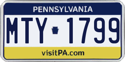 PA license plate MTY1799
