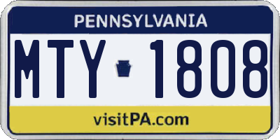 PA license plate MTY1808