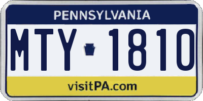 PA license plate MTY1810