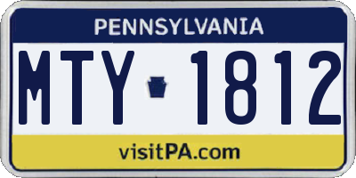 PA license plate MTY1812