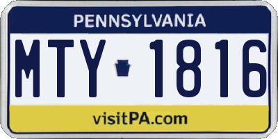 PA license plate MTY1816