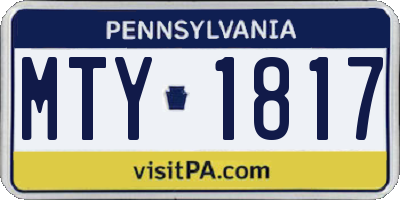 PA license plate MTY1817