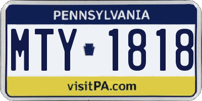 PA license plate MTY1818