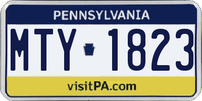 PA license plate MTY1823