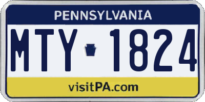 PA license plate MTY1824
