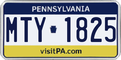PA license plate MTY1825