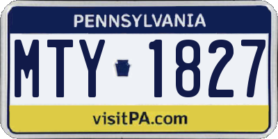 PA license plate MTY1827