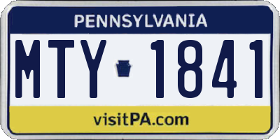 PA license plate MTY1841