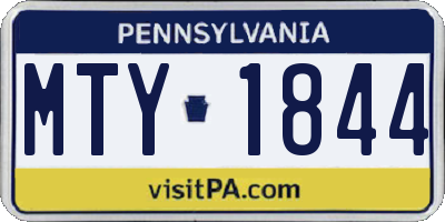 PA license plate MTY1844