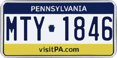 PA license plate MTY1846
