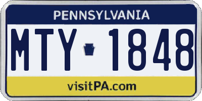 PA license plate MTY1848