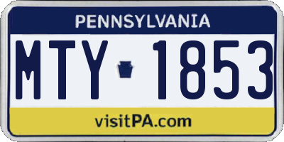 PA license plate MTY1853