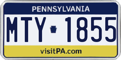 PA license plate MTY1855