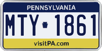 PA license plate MTY1861