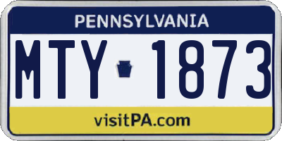 PA license plate MTY1873
