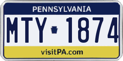 PA license plate MTY1874