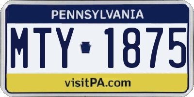 PA license plate MTY1875
