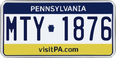 PA license plate MTY1876