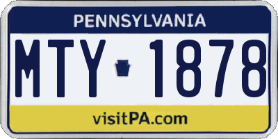 PA license plate MTY1878