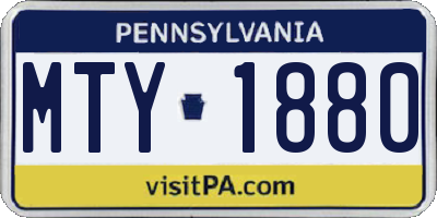 PA license plate MTY1880