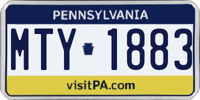 PA license plate MTY1883