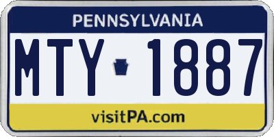 PA license plate MTY1887