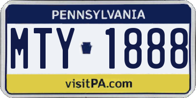 PA license plate MTY1888