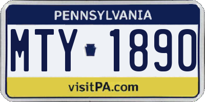 PA license plate MTY1890
