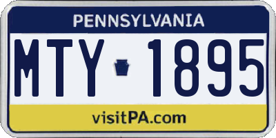 PA license plate MTY1895