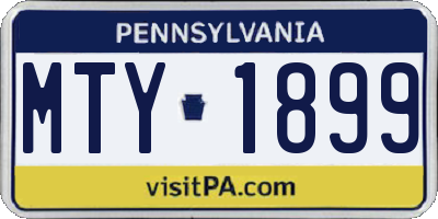PA license plate MTY1899