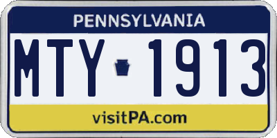 PA license plate MTY1913