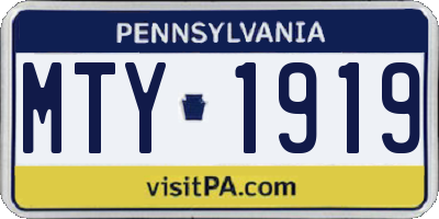 PA license plate MTY1919