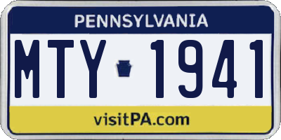 PA license plate MTY1941
