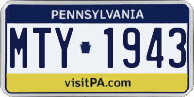 PA license plate MTY1943