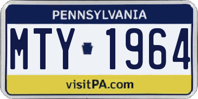 PA license plate MTY1964