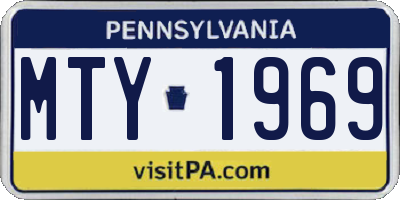 PA license plate MTY1969
