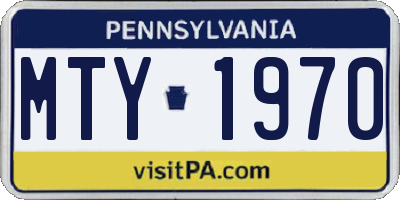PA license plate MTY1970