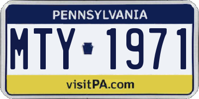 PA license plate MTY1971